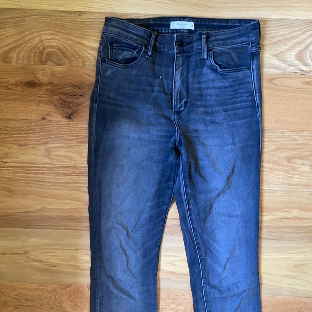 Dark gray washed jeans